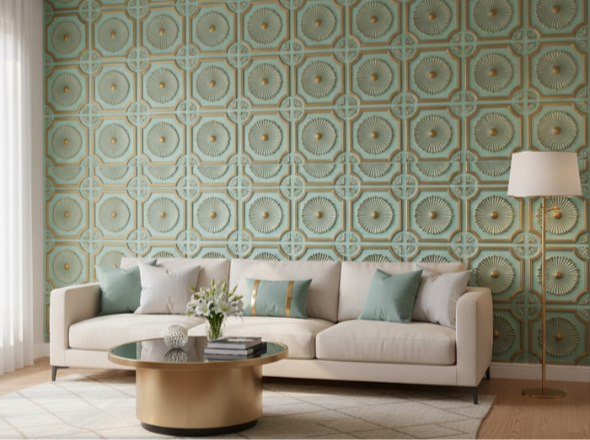 Modern Tavan Paneli Ornate Pattern 45x45cm (MTP-4545-105) - Görsel 3