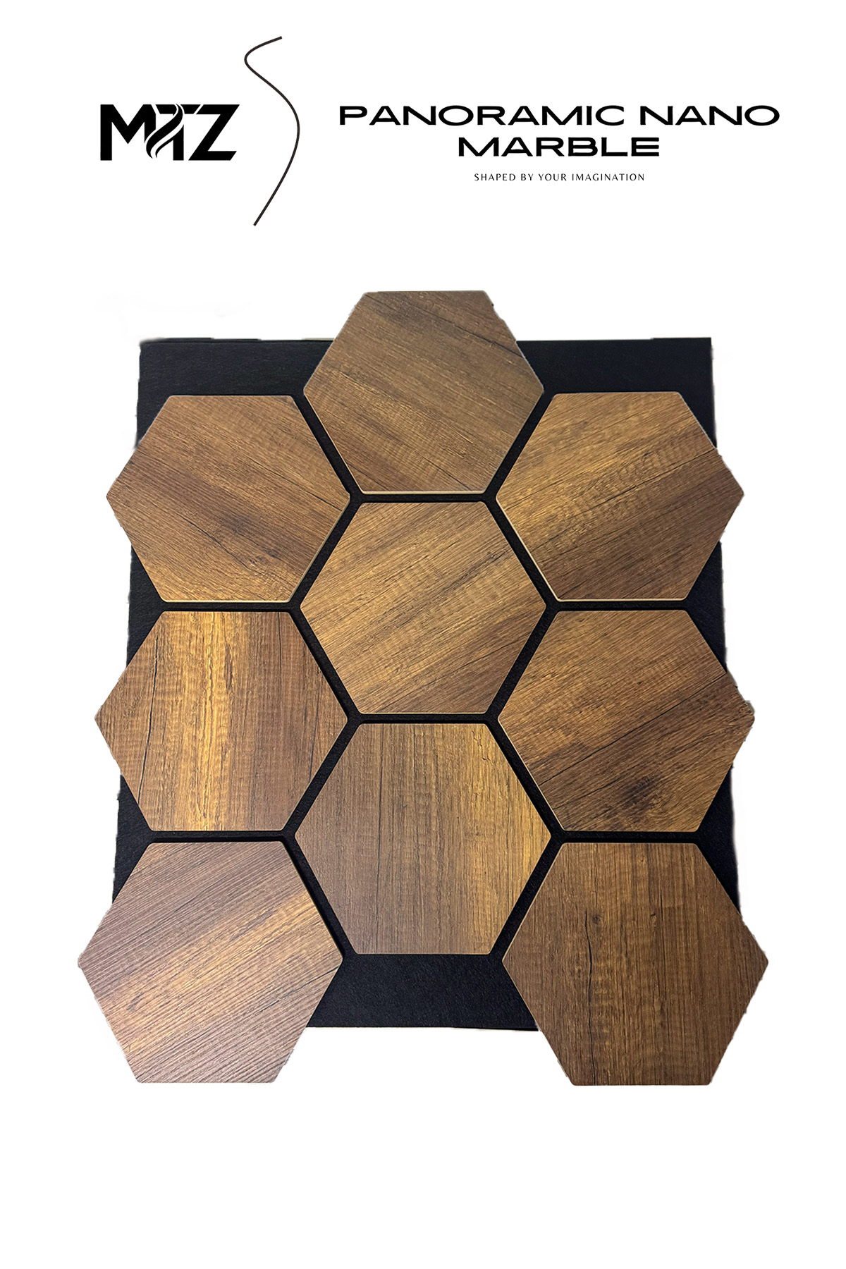 Hexagon Akustik Panel Ceviz (HAP-6070-303)